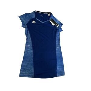 ADIDAS Women Volleyball Jersey Cap Sleeves Royal Blue Top Shirt Size Small